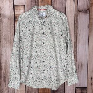 Robert Graham Shirt Button Down Casino Playing High Card Print Vegas Poker Large